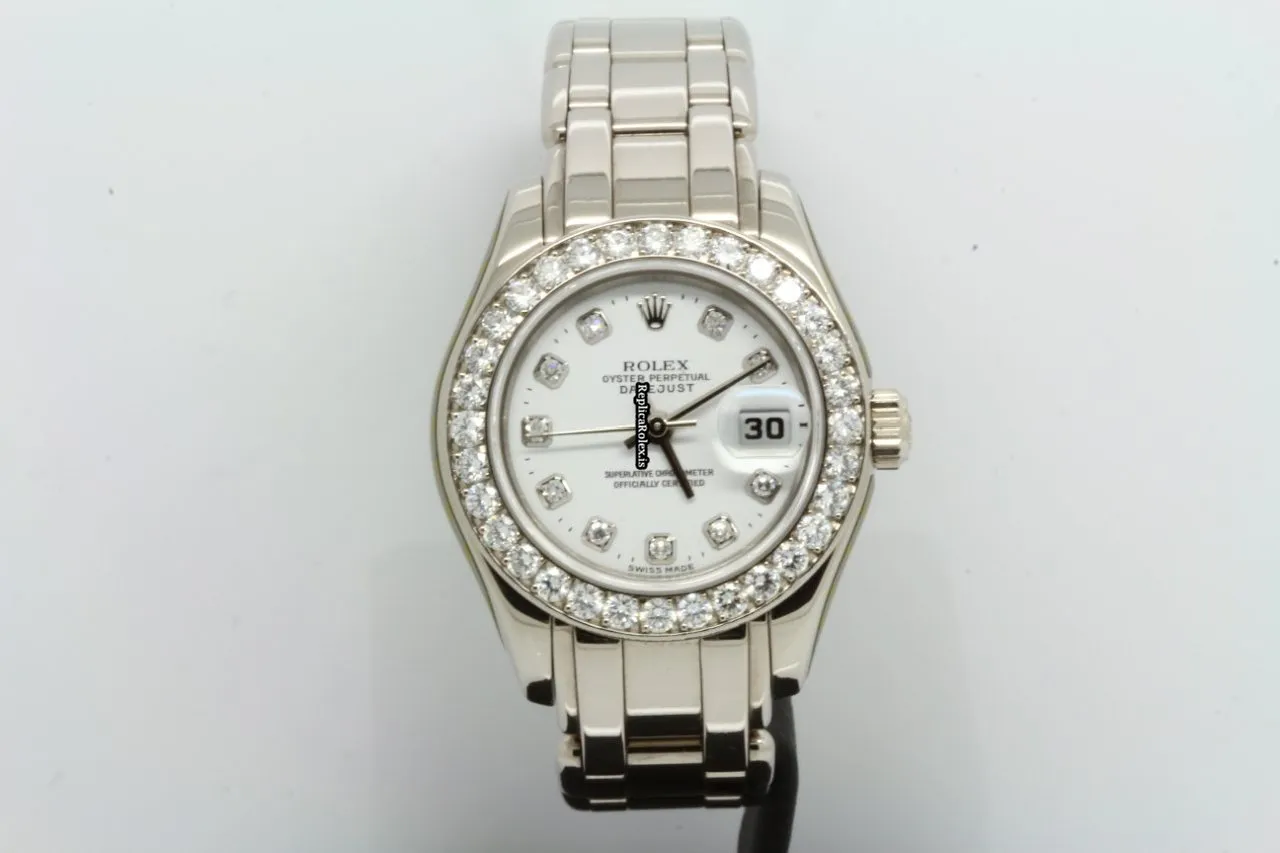 Fabulous Replica Rolex Lady-datejust Pearlmaster 69299 Automatic Movement 29mm White Gold Case Womens Watch