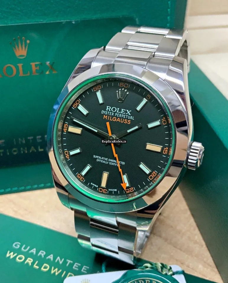 Wholesale Fake Rolex Milgauss 116400gv Caliber 3131 Automatic Movement 40mm Steel Case Mens/unisex Watch