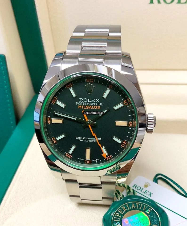 Wholesale Fake Rolex Milgauss 116400gv Caliber 3131 Automatic Movement 40mm Steel Case Mens/unisex Watch - Image 2