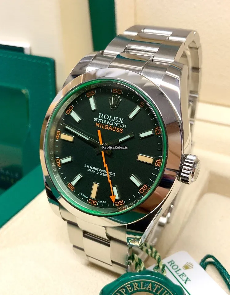 Wholesale Fake Rolex Milgauss 116400gv Caliber 3131 Automatic Movement 40mm Steel Case Mens/unisex Watch - Image 4