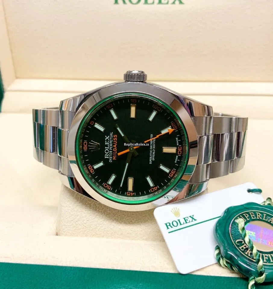 Wholesale Fake Rolex Milgauss 116400gv Caliber 3131 Automatic Movement 40mm Steel Case Mens/unisex Watch - Image 5