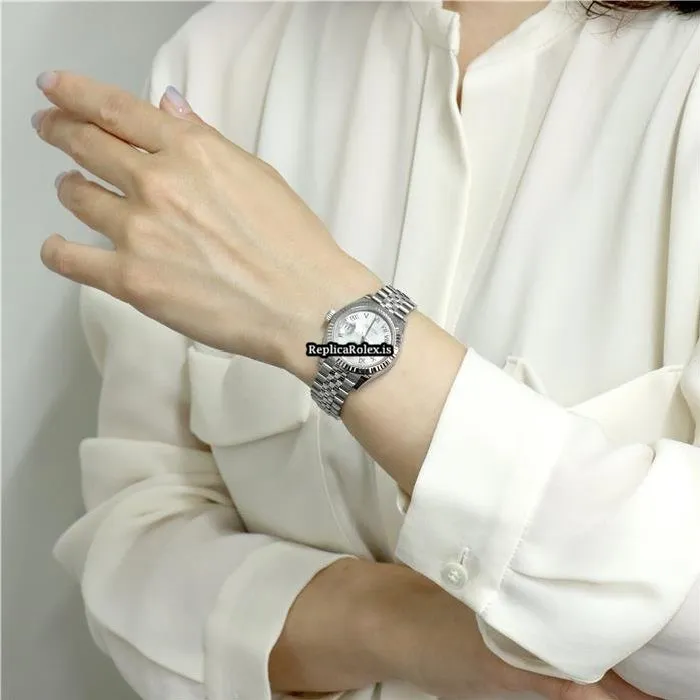 Pleasing Replica Rolex Lady-datejust 28 Caliber 2236 Automatic Movement 28mm Gold/steel Case Watch - Image 16