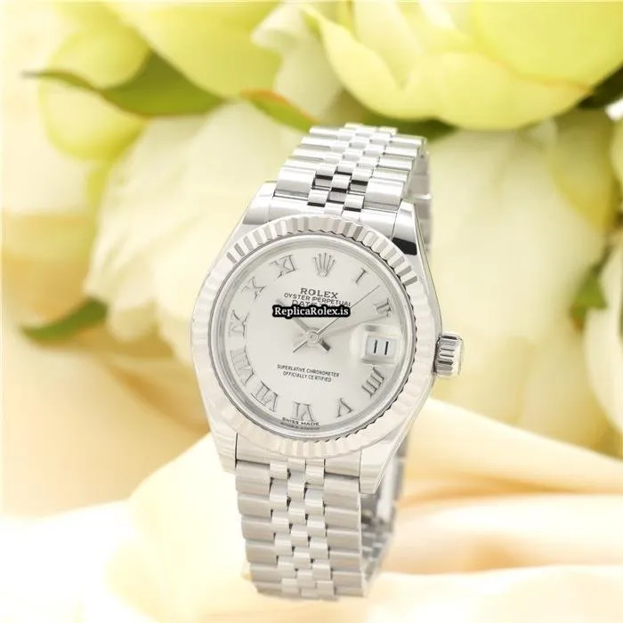 Pleasing Replica Rolex Lady-datejust 28 Caliber 2236 Automatic Movement 28mm Gold/steel Case Watch - Image 3