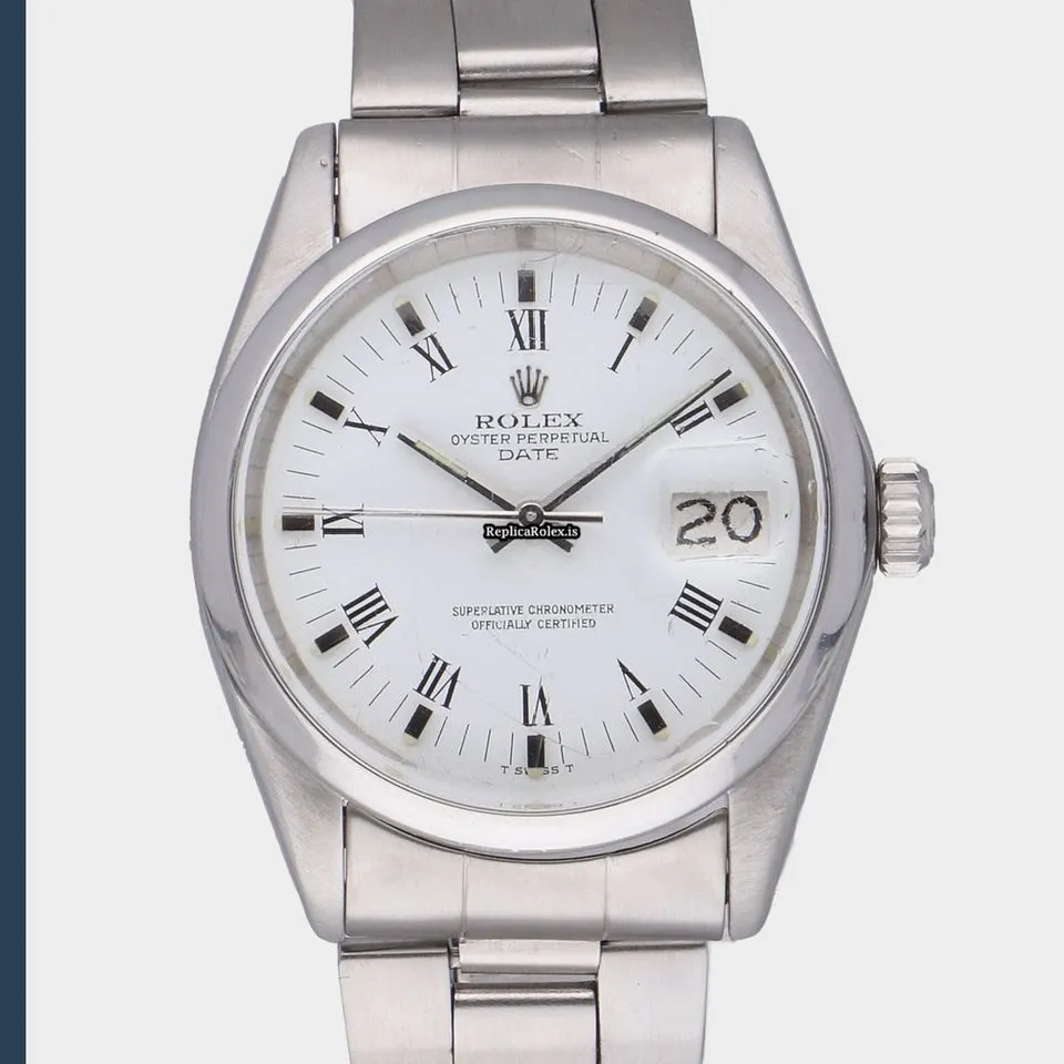 Lovely Replica Rolex Oyster Perpetual Date 1500 Caliber 1570 Automatic Movement 34mm Steel Case Mens/unisex Watch