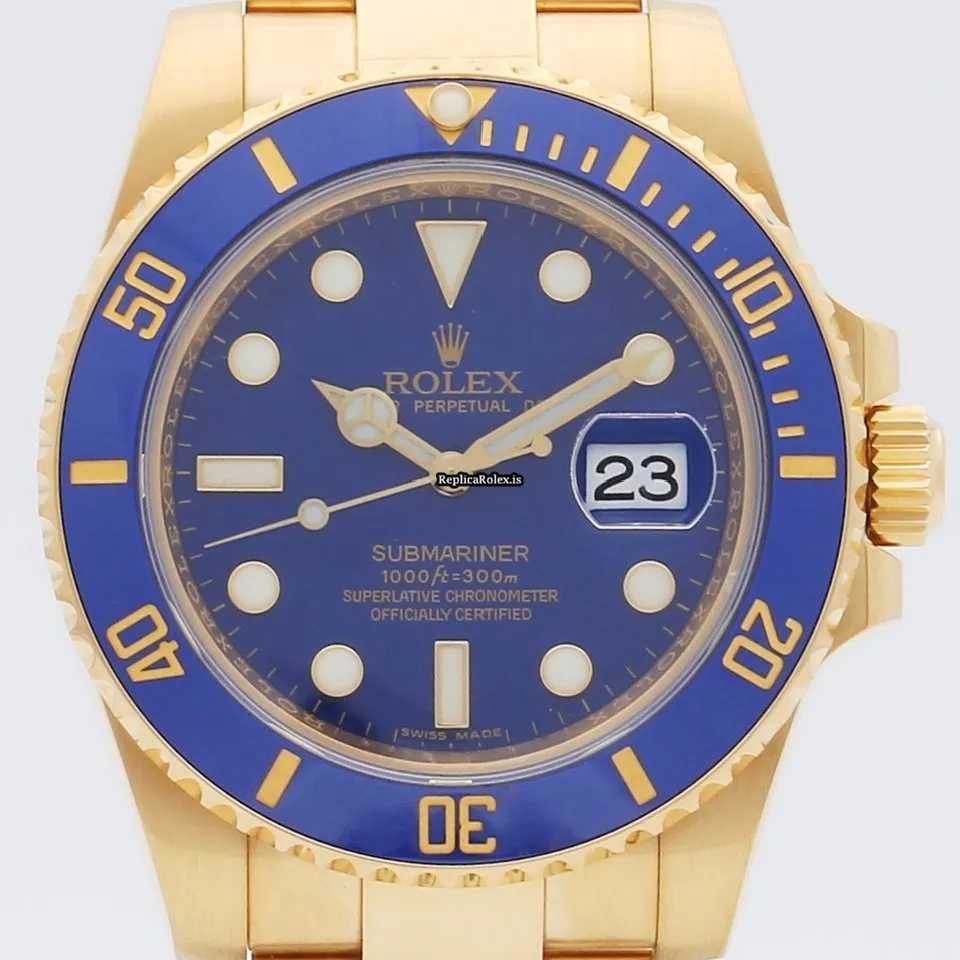 Top Fake Rolex Submariner Date 116618lb Caliber 3135 Automatic Movement 40mm Yellow Gold Case Mens/unisex Watch