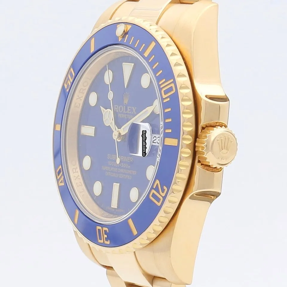 Top Fake Rolex Submariner Date 116618lb Caliber 3135 Automatic Movement 40mm Yellow Gold Case Mens/unisex Watch - Image 3