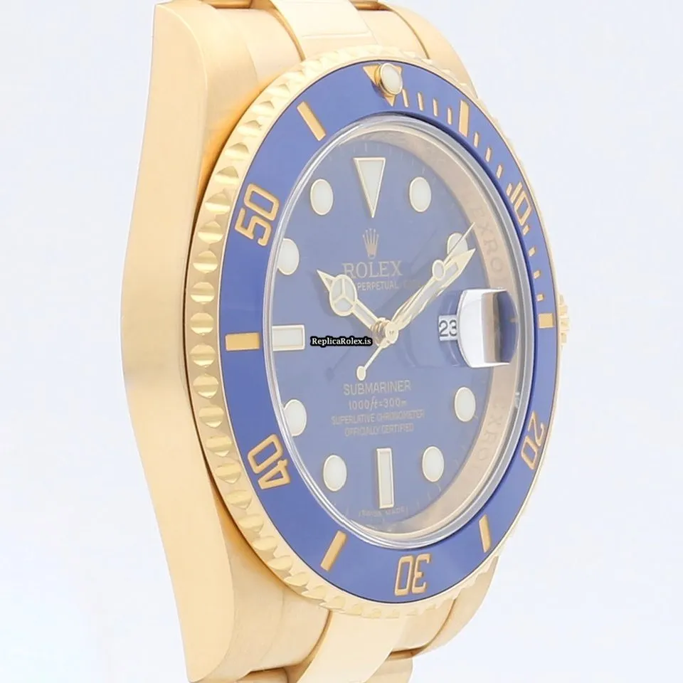 Top Fake Rolex Submariner Date 116618lb Caliber 3135 Automatic Movement 40mm Yellow Gold Case Mens/unisex Watch - Image 4