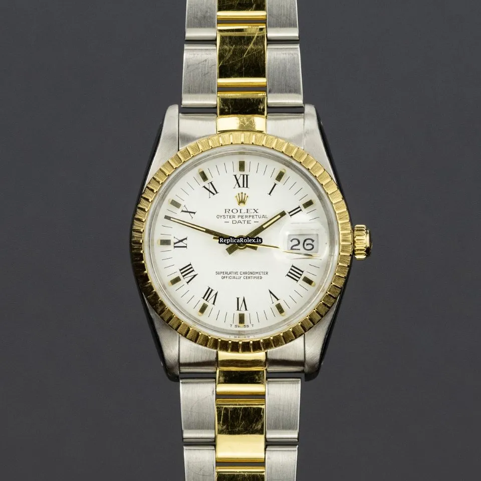 Stylish Imitation Rolex Oyster Perpetual Date 15053 Caliber 3035 Automatic Movement 34mm Gold/steel Case Mens/unisex Watch