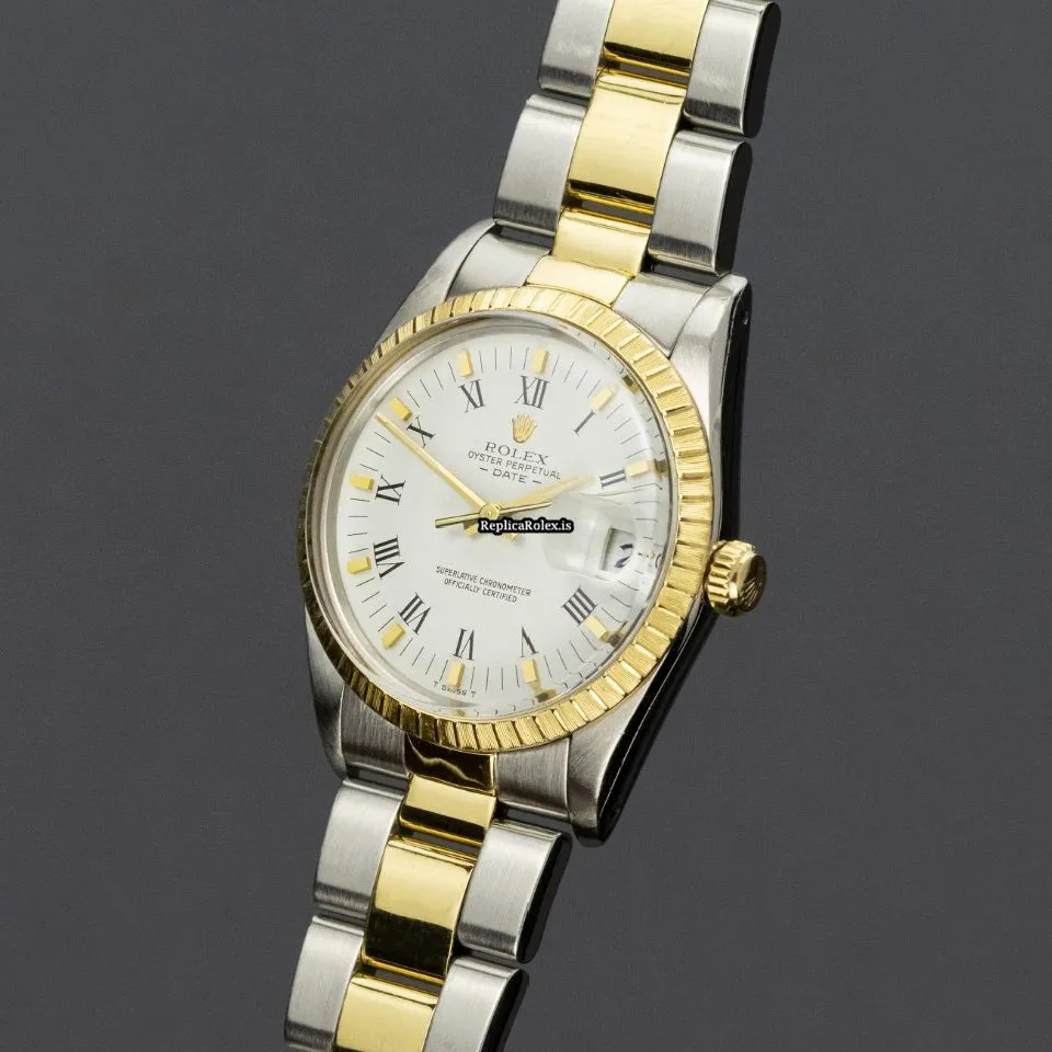 Stylish Imitation Rolex Oyster Perpetual Date 15053 Caliber 3035 Automatic Movement 34mm Gold/steel Case Mens/unisex Watch - Image 3