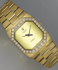 Incredible Replica Rolex Cellini 4951 Caliber 1602 Manual Winding Movement 27x36mm Yellow Gold Case Womens Watch