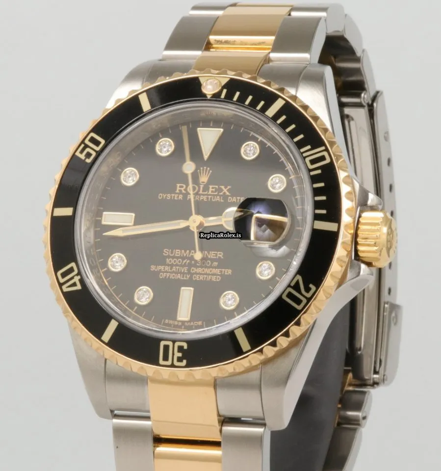 Stylish Fake Rolex Submariner Date 16613ln Caliber 3135 Automatic Movement 40mm Gold/steel Case Mens/unisex Watch - Image 4