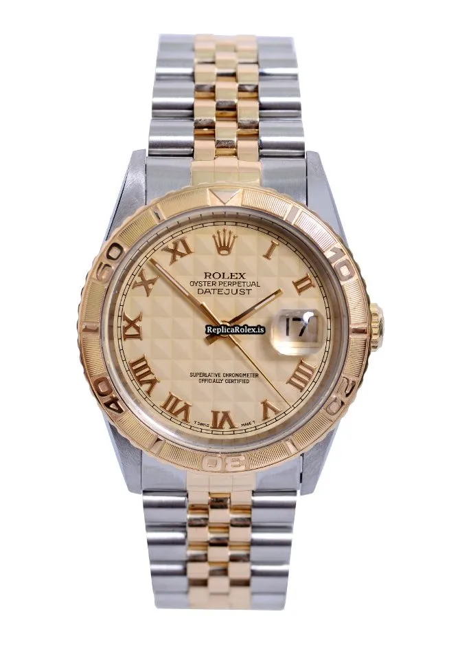 Stylish Replica Rolex Datejust Turn-o-graph 16263 Caliber 3155 Automatic Movement 36mm Gold/steel Case Mens/unisex Watch