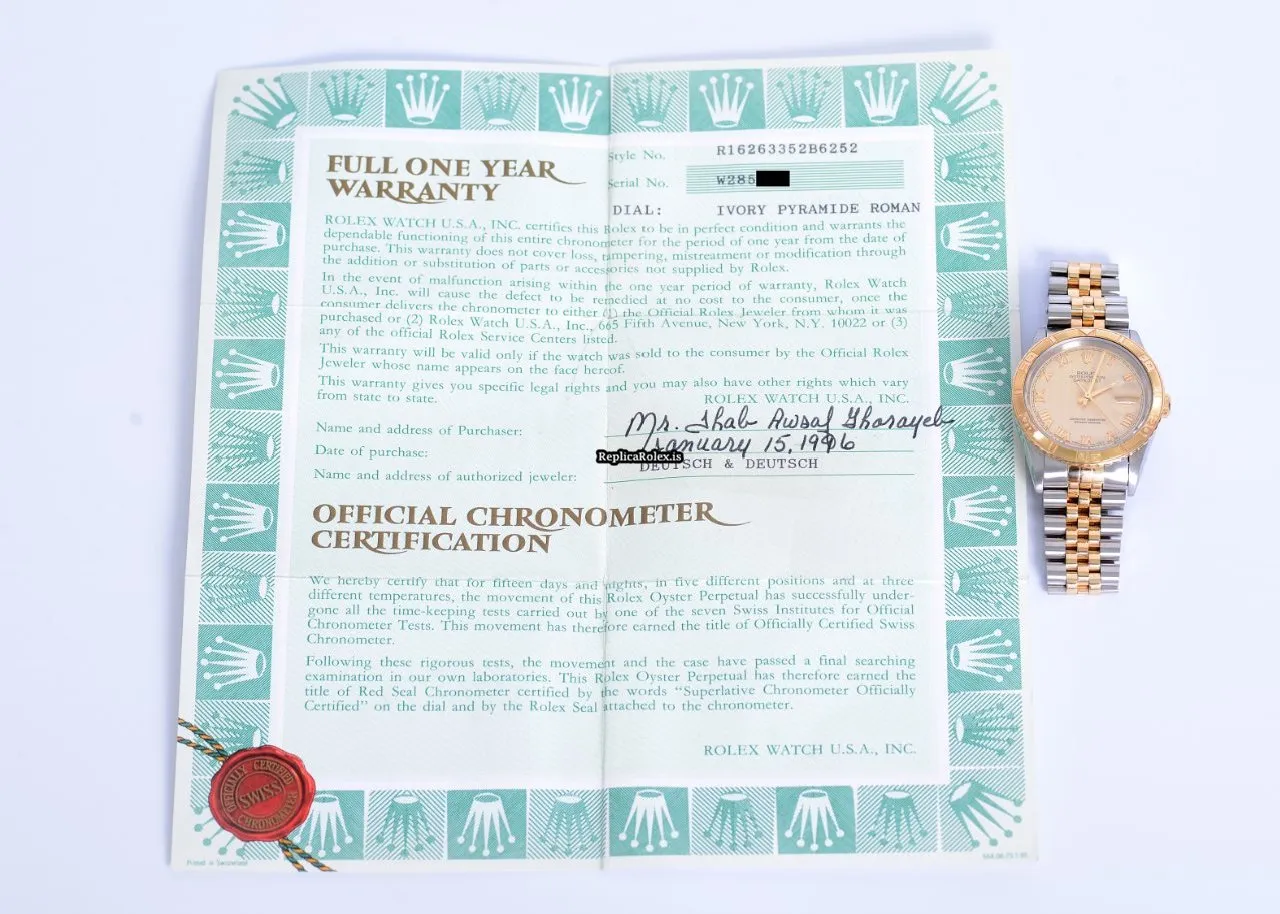 Stylish Replica Rolex Datejust Turn-o-graph 16263 Caliber 3155 Automatic Movement 36mm Gold/steel Case Mens/unisex Watch - Image 10