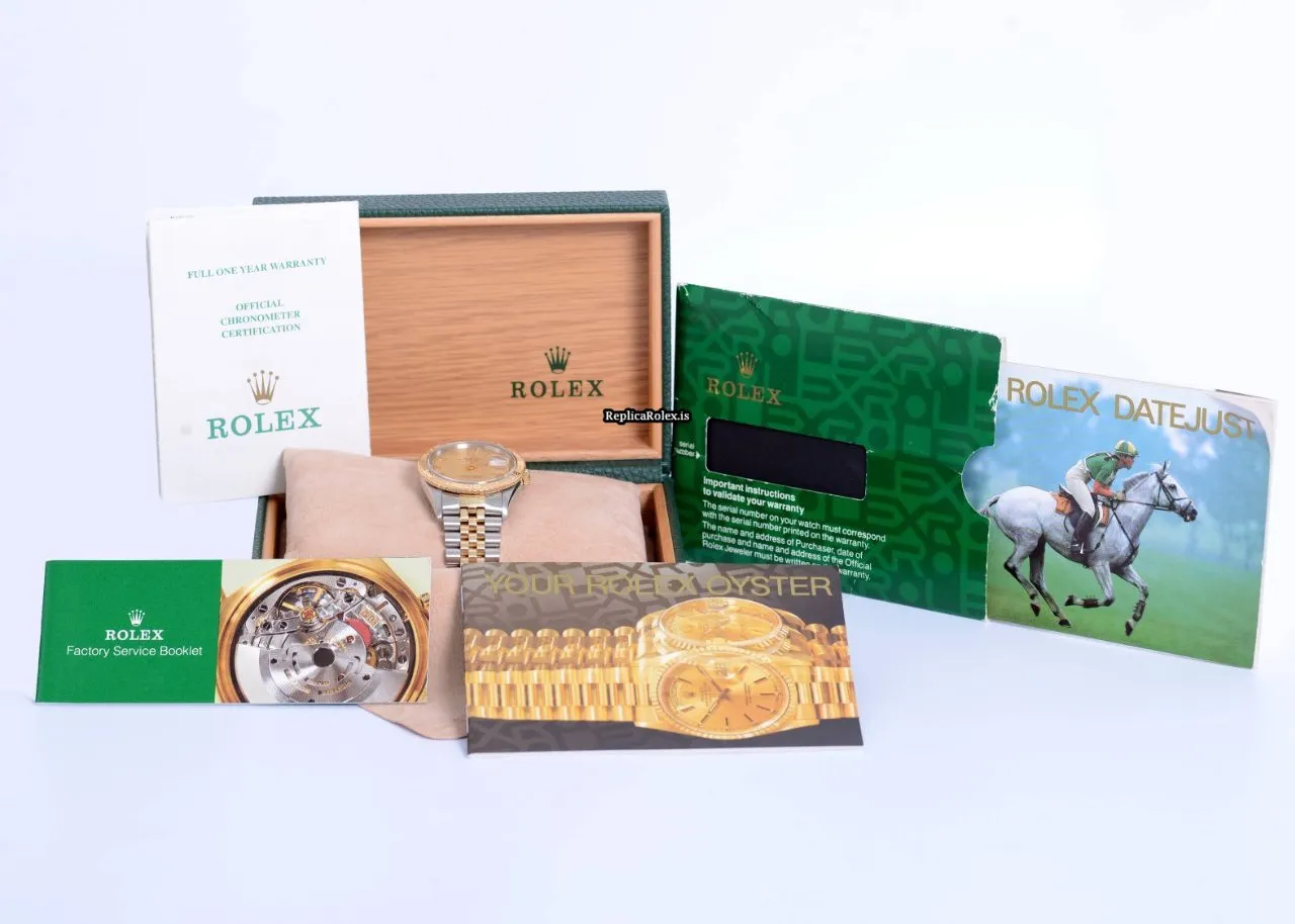 Stylish Replica Rolex Datejust Turn-o-graph 16263 Caliber 3155 Automatic Movement 36mm Gold/steel Case Mens/unisex Watch - Image 9