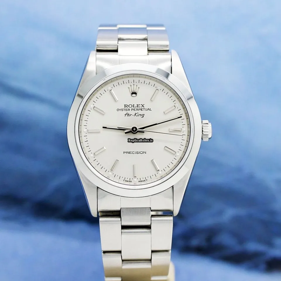 Unique Replica Rolex Air King Precision 14010 Caliber 3000 Automatic Movement 34x42mm Steel Case Mens/unisex Watch - Image 3