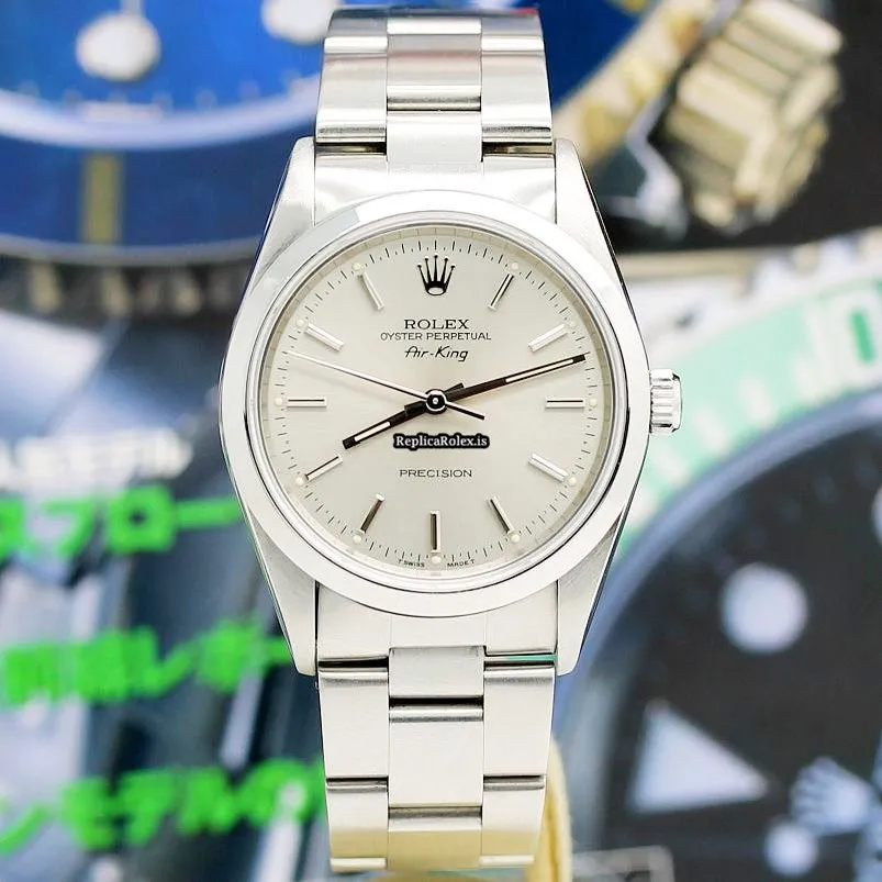Unique Replica Rolex Air King Precision 14010 Caliber 3000 Automatic Movement 34x42mm Steel Case Mens/unisex Watch - Image 4