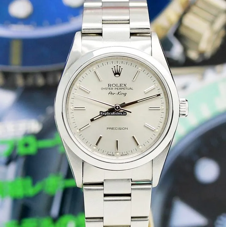 Unique Replica Rolex Air King Precision 14010 Caliber 3000 Automatic Movement 34x42mm Steel Case Mens/unisex Watch - Image 6