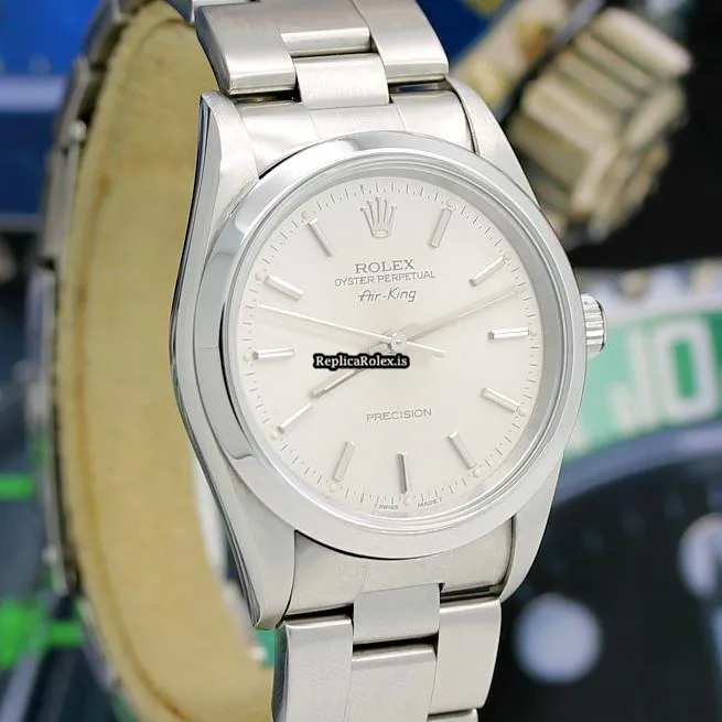 Unique Replica Rolex Air King Precision 14010 Caliber 3000 Automatic Movement 34x42mm Steel Case Mens/unisex Watch - Image 9