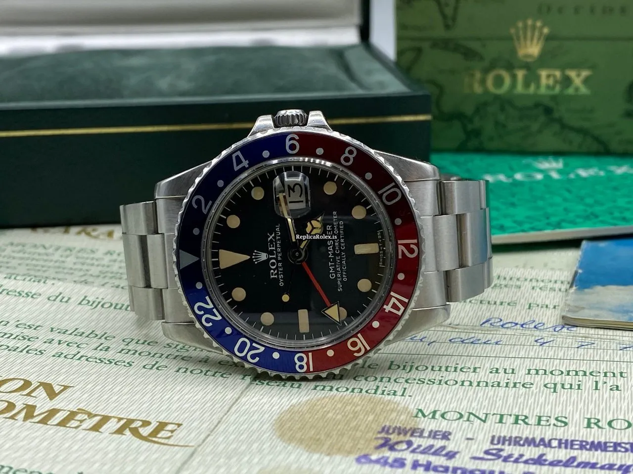 Affordable Replica Rolex Gmt-master 1675 Caliber 1570 Automatic Movement 40mm Steel Case Mens/unisex Watch - Image 5