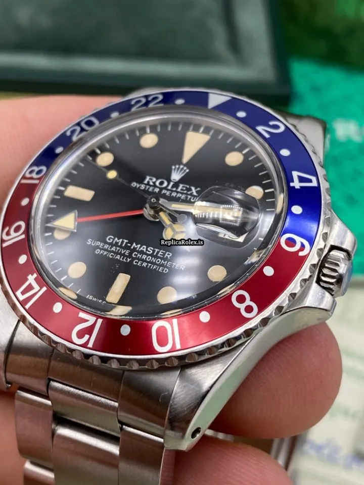 Affordable Replica Rolex Gmt-master 1675 Caliber 1570 Automatic Movement 40mm Steel Case Mens/unisex Watch - Image 6
