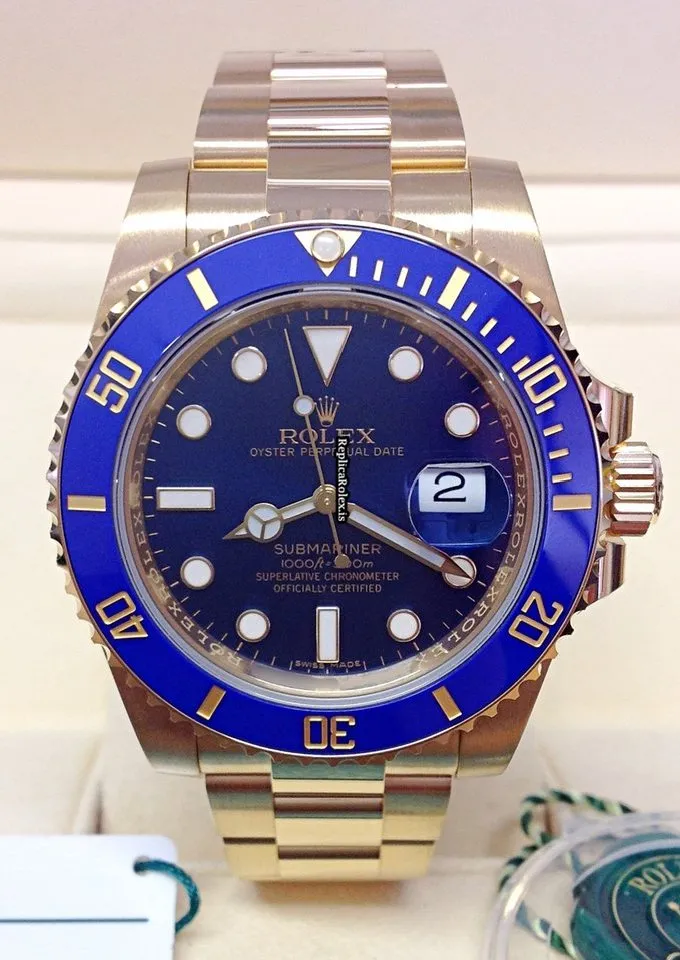 Fine Fake Rolex Submariner Date 116618lb Caliber 3135 Automatic Movement 40mm Yellow Gold Case Mens/unisex Watch