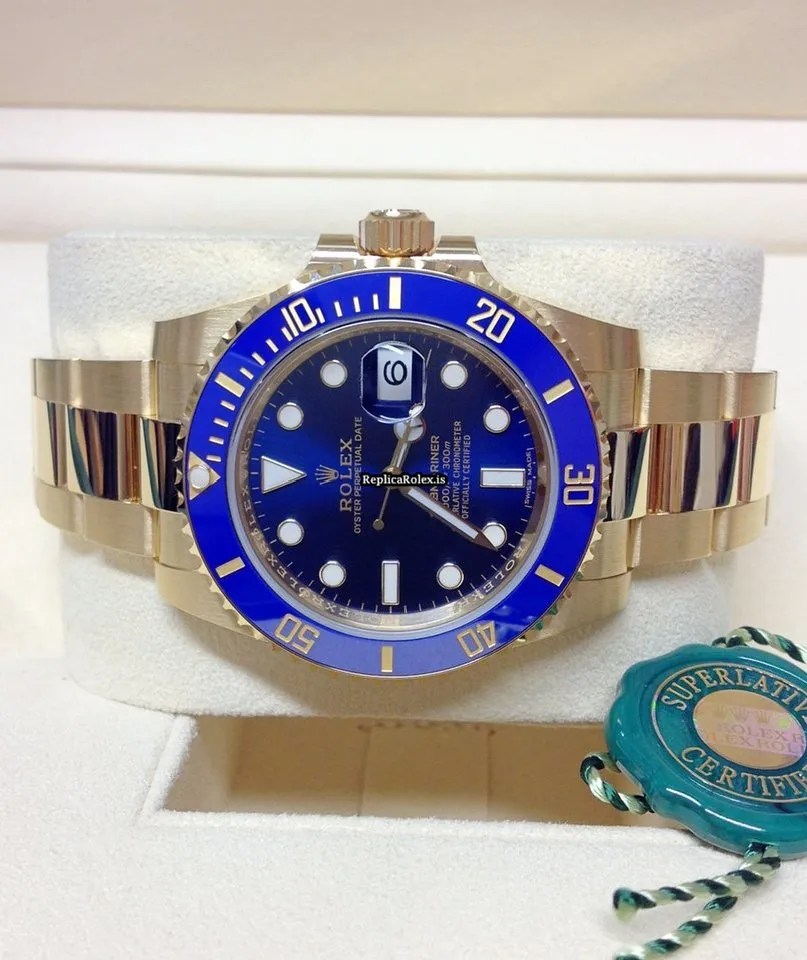 Fine Fake Rolex Submariner Date 116618lb Caliber 3135 Automatic Movement 40mm Yellow Gold Case Mens/unisex Watch - Image 3