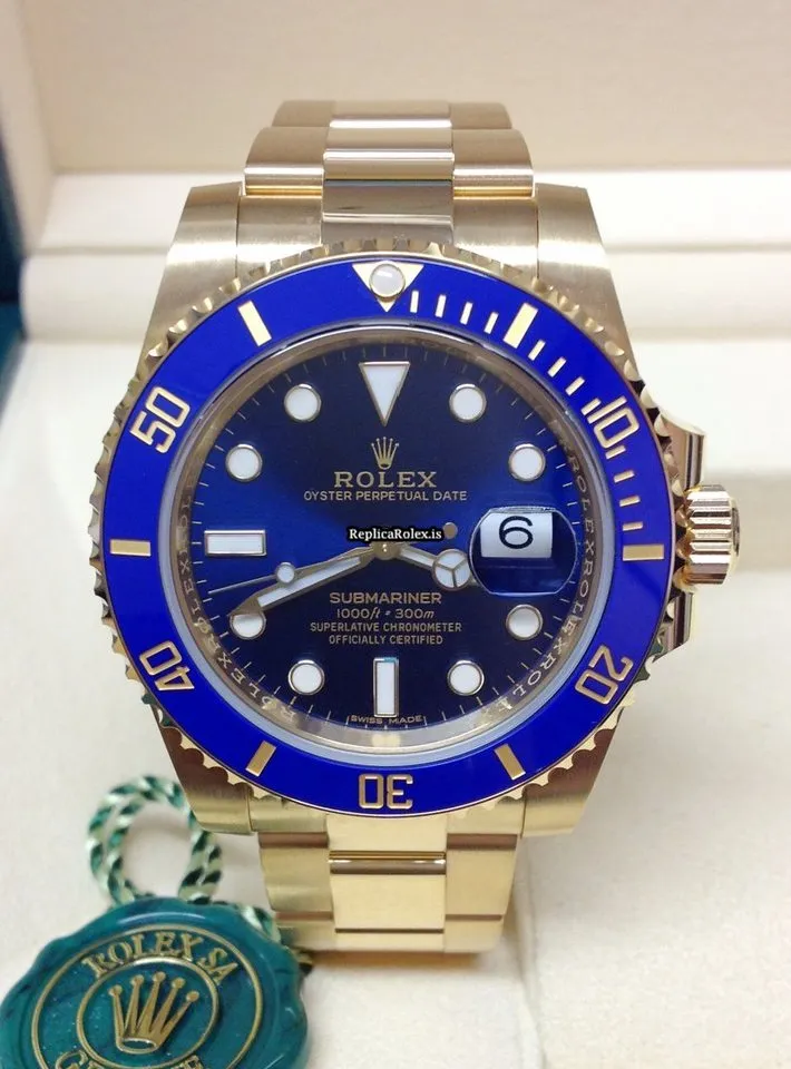 Fine Fake Rolex Submariner Date 116618lb Caliber 3135 Automatic Movement 40mm Yellow Gold Case Mens/unisex Watch - Image 5