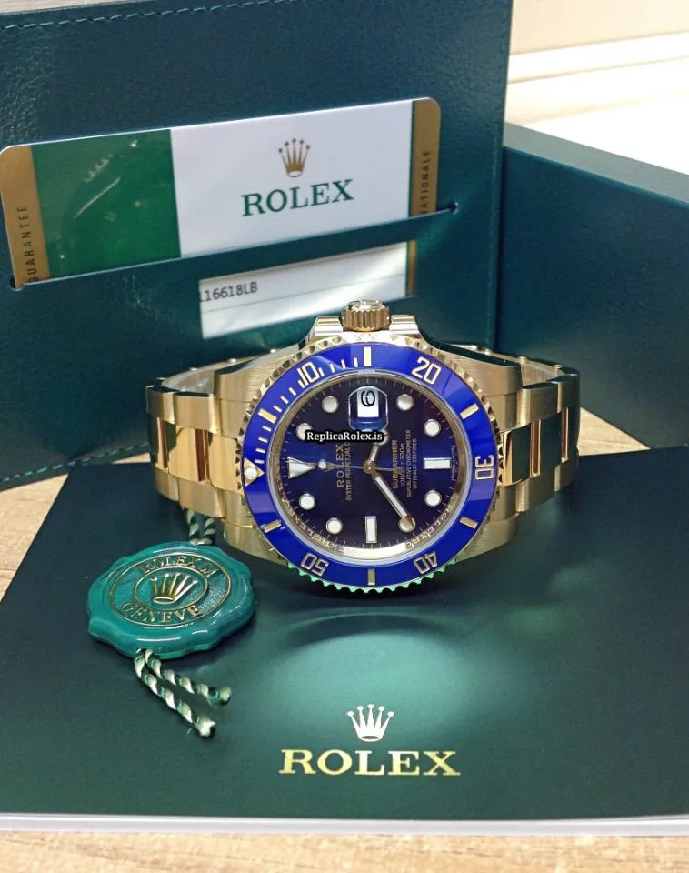 Fine Fake Rolex Submariner Date 116618lb Caliber 3135 Automatic Movement 40mm Yellow Gold Case Mens/unisex Watch - Image 6