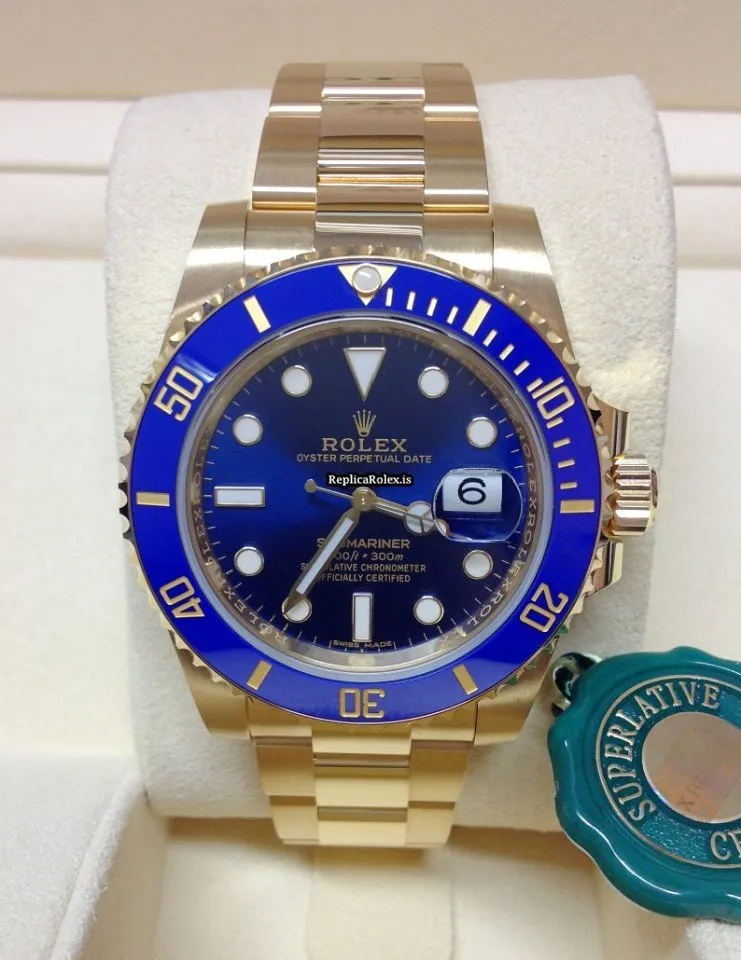 Fine Fake Rolex Submariner Date 116618lb Caliber 3135 Automatic Movement 40mm Yellow Gold Case Mens/unisex Watch - Image 8