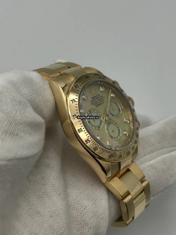 Awesome Replica Rolex Daytona 116528 Caliber 4130 Automatic Movement 40mm Yellow Gold Case Mens/unisex Watch - Image 3