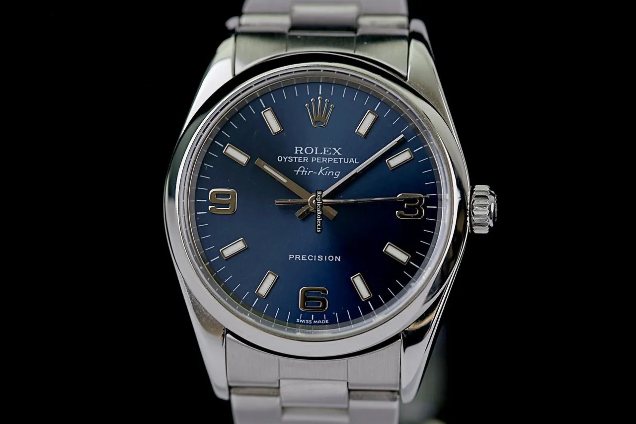 Top Replica Rolex Air King Precision 14010m Caliber 3130 Automatic Movement 34x42mm Steel Case Mens/unisex Watch - Image 3