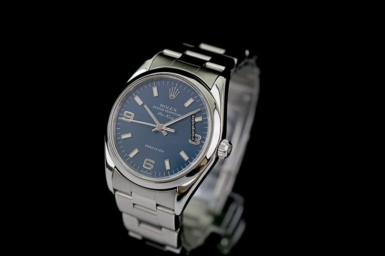 Top Replica Rolex Air King Precision 14010m Caliber 3130 Automatic Movement 34x42mm Steel Case Mens/unisex Watch - Image 4