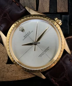 Durable Replica Rolex Oyster Perpetual 1009 Automatic Movement 34mm Yellow Gold Case Mens/unisex Watch