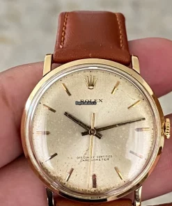 Defect Fake Rolex Oyster Precision 9659 Automatic Movement 34mm Yellow Gold Case Mens/unisex Watch