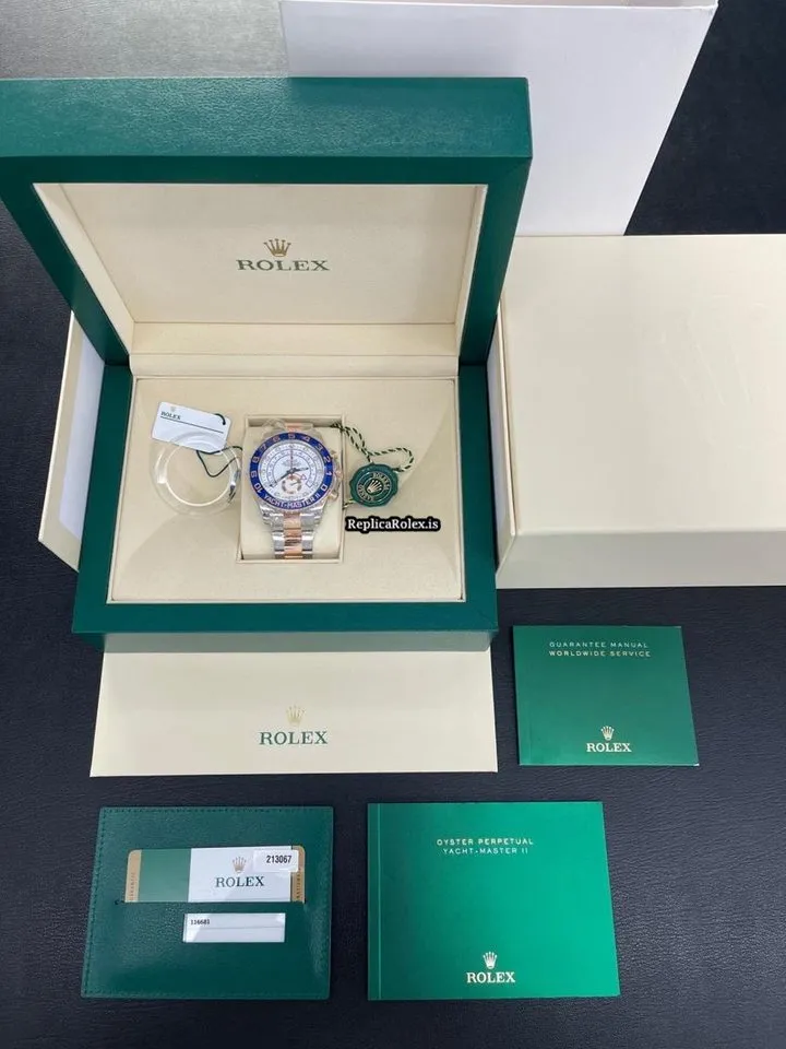 Superior Imitation Rolex Yacht-master II 116681 Automatic Movement 44mm Gold/steel Case Watch - Image 6
