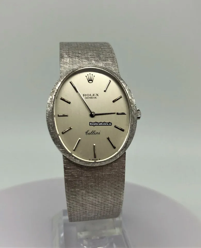 Luxury Replica Rolex Cellini 4094 Caliber 1600 Manual Winding Movement 33.6x29.5mm White Gold Case Mens/unisex Watch