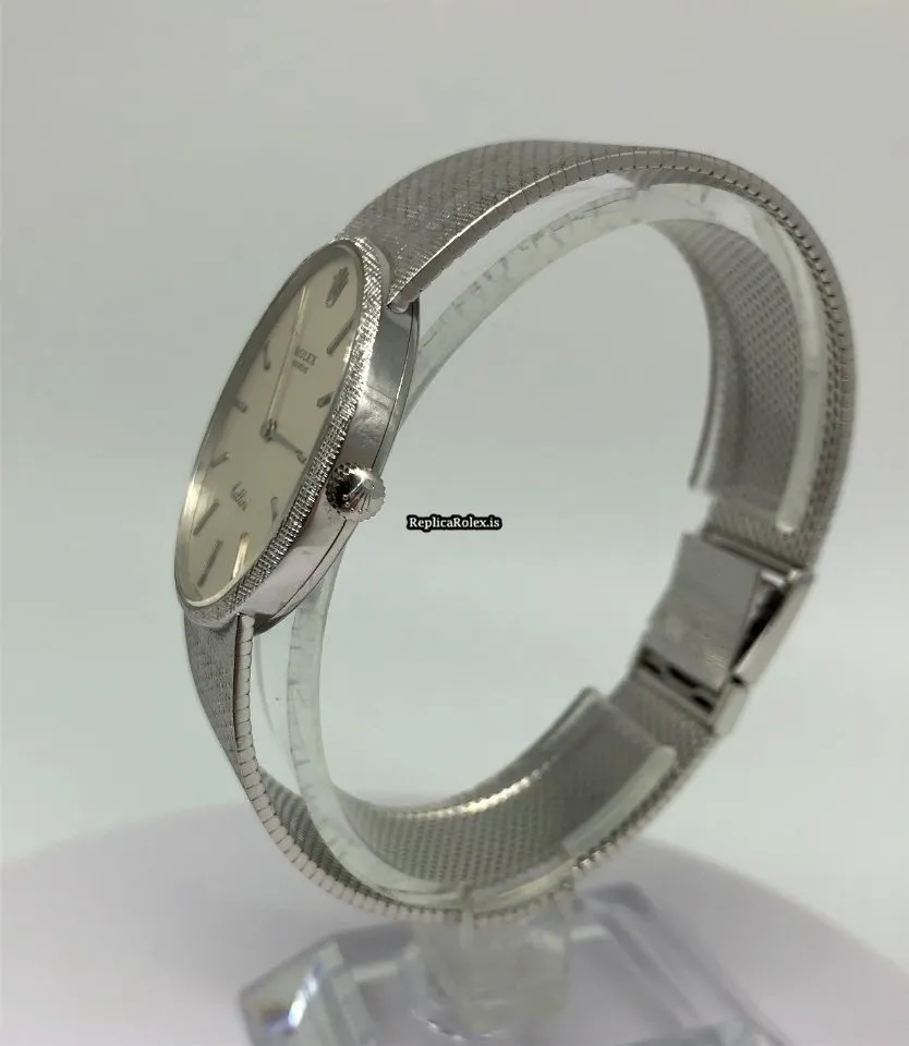 Luxury Replica Rolex Cellini 4094 Caliber 1600 Manual Winding Movement 33.6x29.5mm White Gold Case Mens/unisex Watch - Image 11