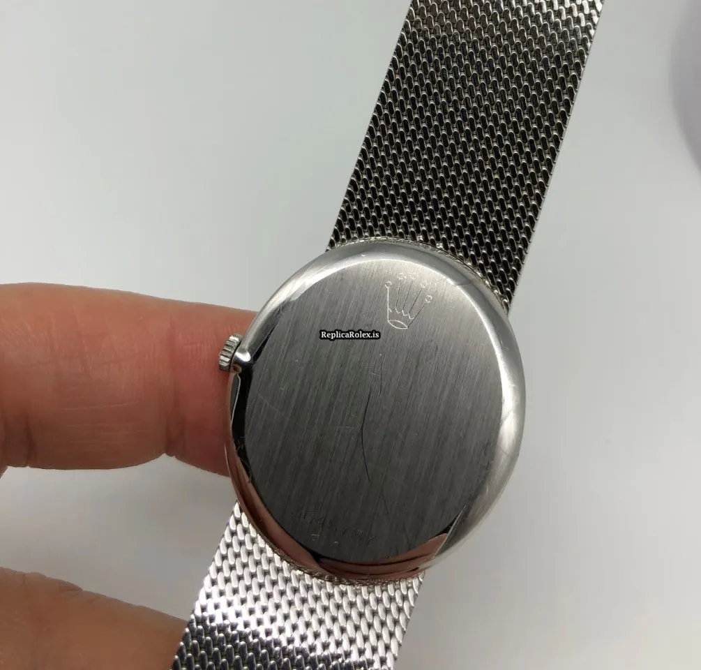 Luxury Replica Rolex Cellini 4094 Caliber 1600 Manual Winding Movement 33.6x29.5mm White Gold Case Mens/unisex Watch - Image 15