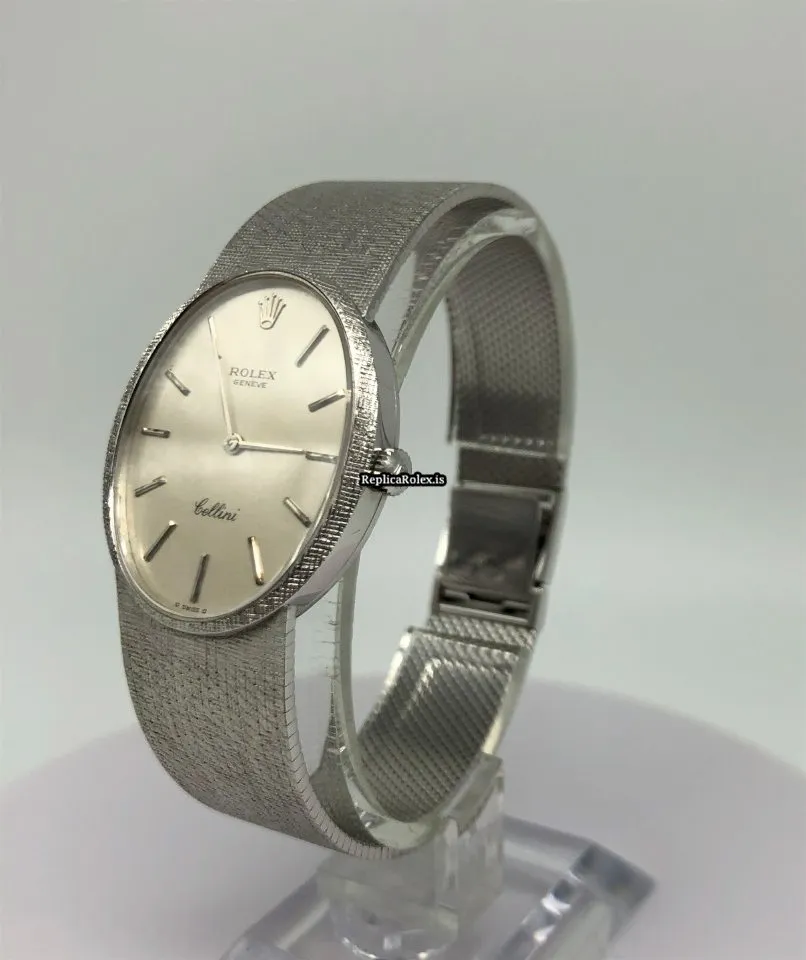 Luxury Replica Rolex Cellini 4094 Caliber 1600 Manual Winding Movement 33.6x29.5mm White Gold Case Mens/unisex Watch - Image 3