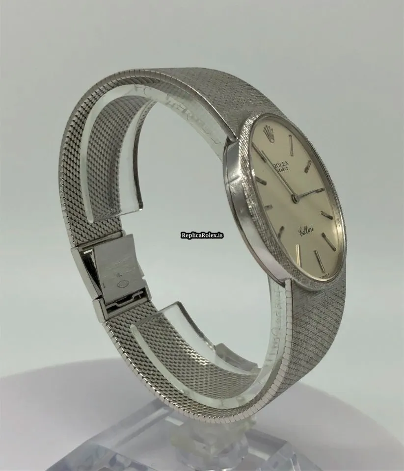 Luxury Replica Rolex Cellini 4094 Caliber 1600 Manual Winding Movement 33.6x29.5mm White Gold Case Mens/unisex Watch - Image 5