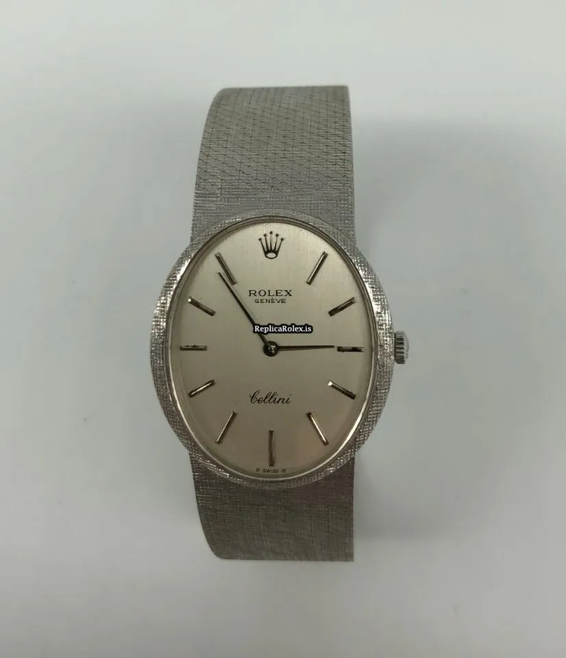 Luxury Replica Rolex Cellini 4094 Caliber 1600 Manual Winding Movement 33.6x29.5mm White Gold Case Mens/unisex Watch - Image 7