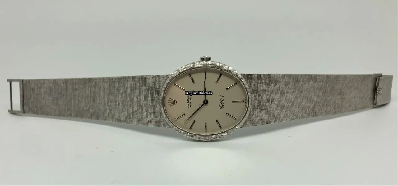 Luxury Replica Rolex Cellini 4094 Caliber 1600 Manual Winding Movement 33.6x29.5mm White Gold Case Mens/unisex Watch - Image 8