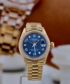 Special Replica Rolex Oyster Perpetual Lady Date 6916 Caliber 2035 Automatic Movement 26mm Yellow Gold Case Womens Watch